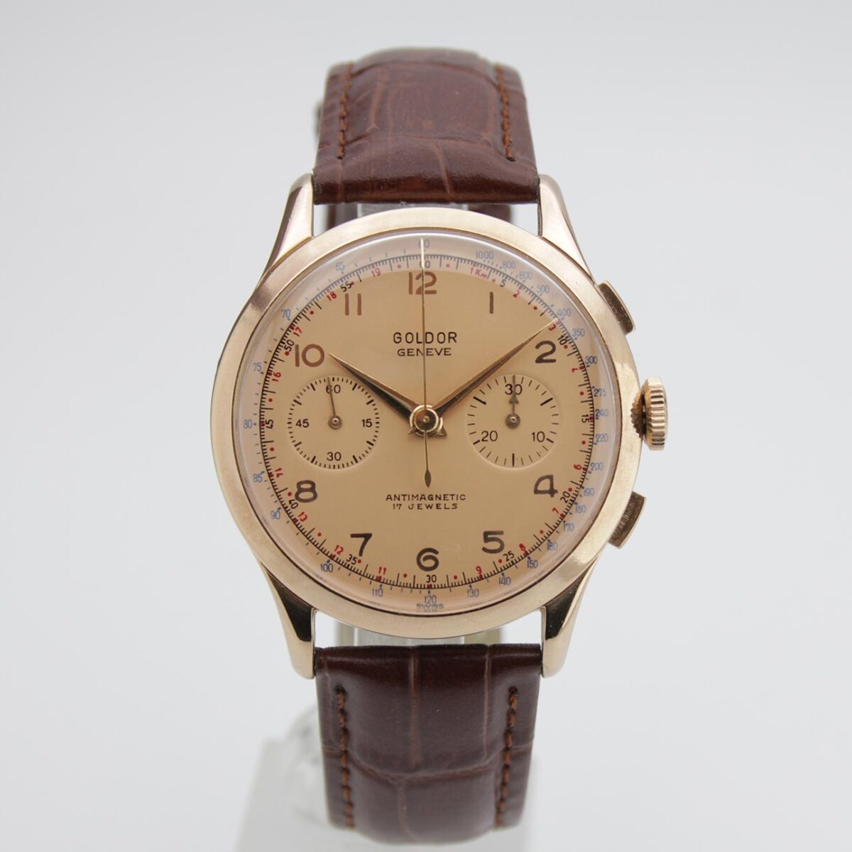 GOLDOR Chronograph Swiss 50er Jahre Perfekter Zustand 38,5mm